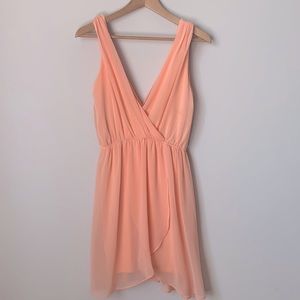 TFNC | ballerina plunging v-neck & low back formal mini dress